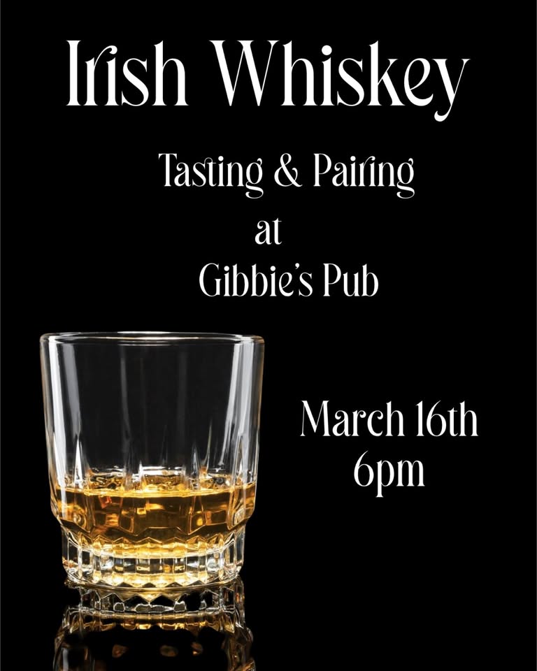 Irish Whiskey Tasting & Food Pairing at Gibbie’s Pub & Eatery