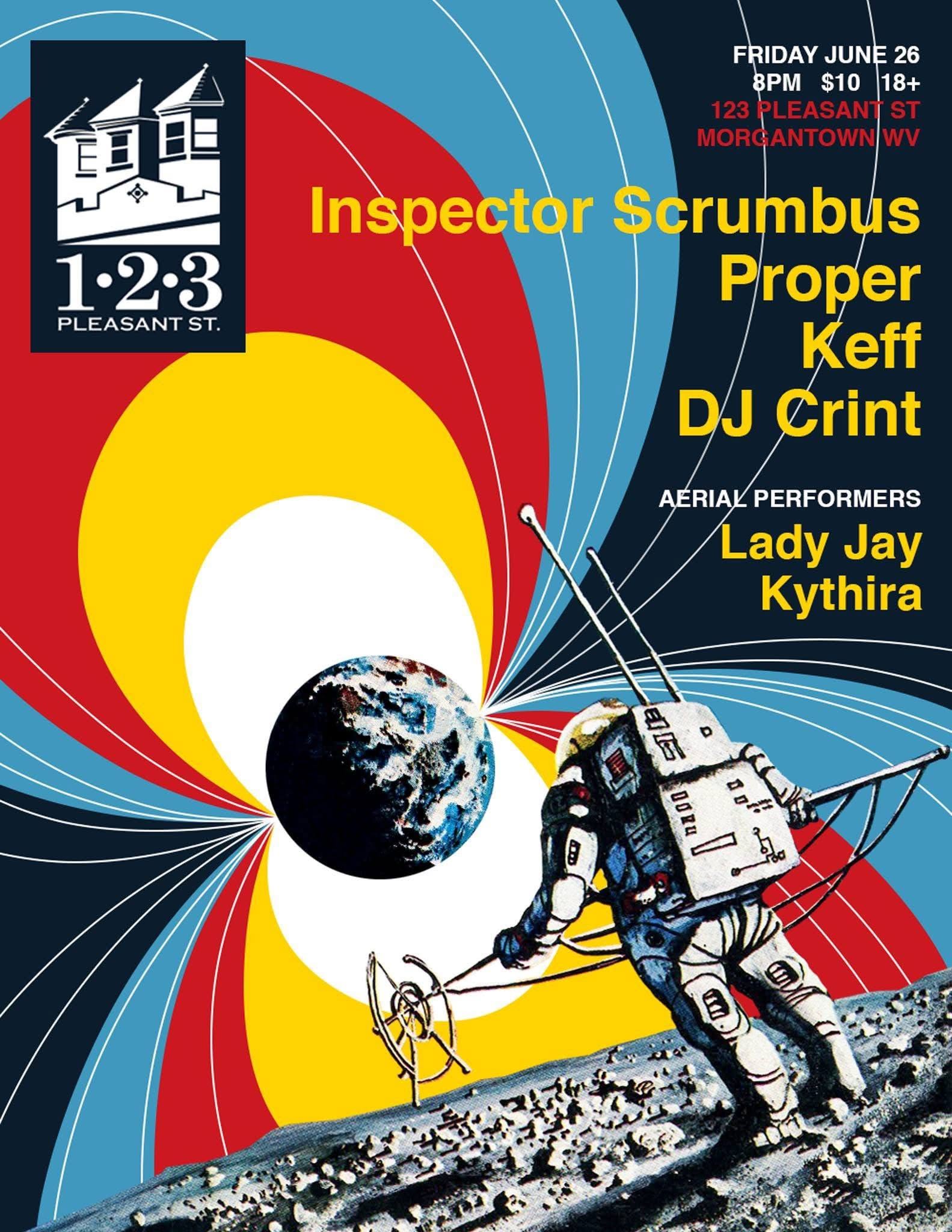 Inspector Scrumbus, Proper, Keff, DJ Crint, Lady Jay, Kythira at 123 Pleasant Street