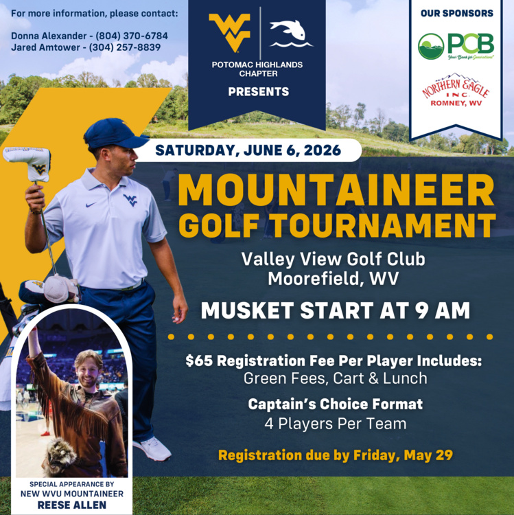 WVU Alumni Association – Potomac Highlands Chapter Mountaineer Golf Tournament